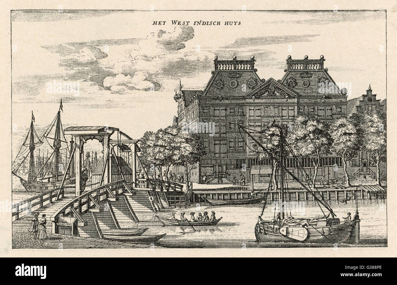 West India House in Amsterdam.          Date: 1664 Stock Photo