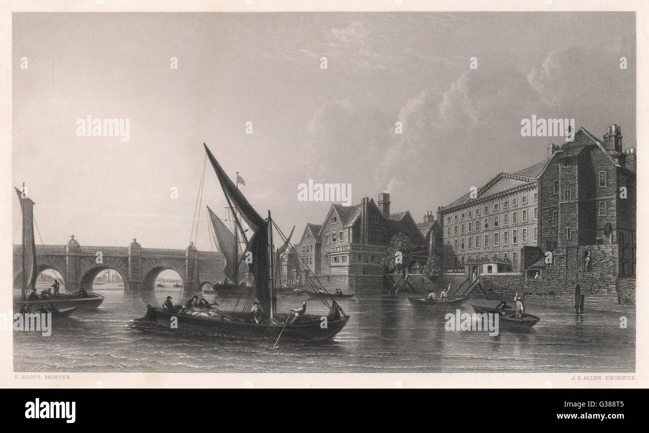 Westminster Bridge - 1745 Stock Photo