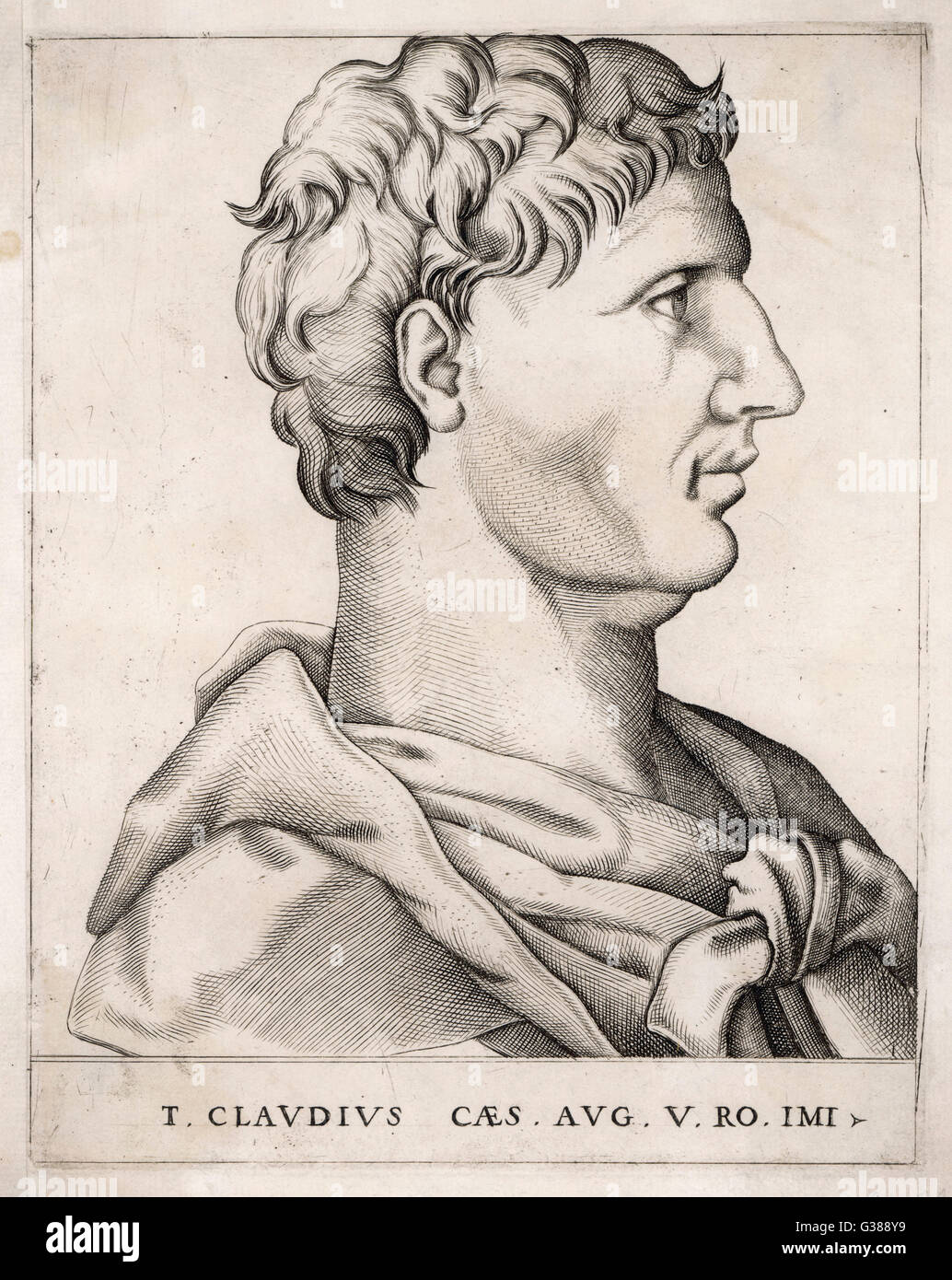Tiberius CLAUDIUS Drusus Nero  Germanicus, Roman emperor         Date: 10 BC - 54 Stock Photo