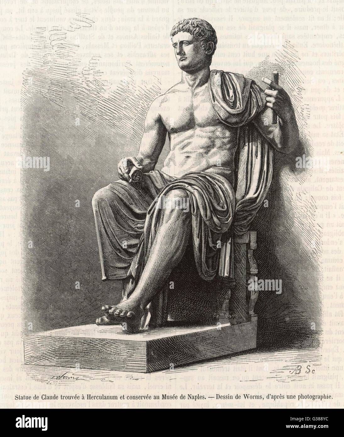 Tiberius CLAUDIUS Drusus Nero Germanicus, Roman emperor Date 10 BC 54 Stock Photo Alamy