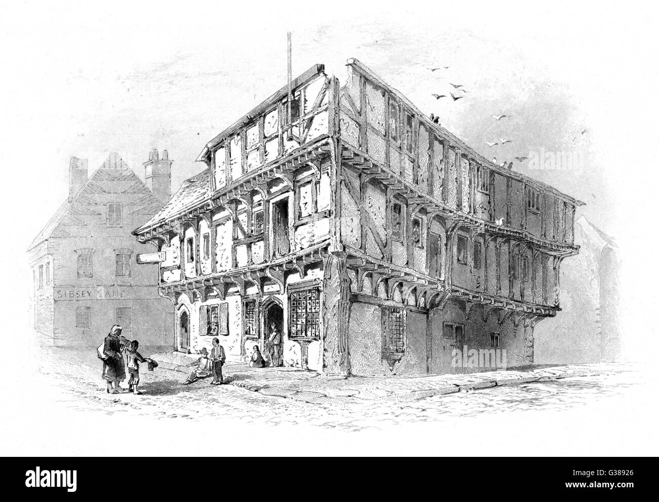 Old house, probably 14th to 15th century, in Boston, Lincolnshire ...