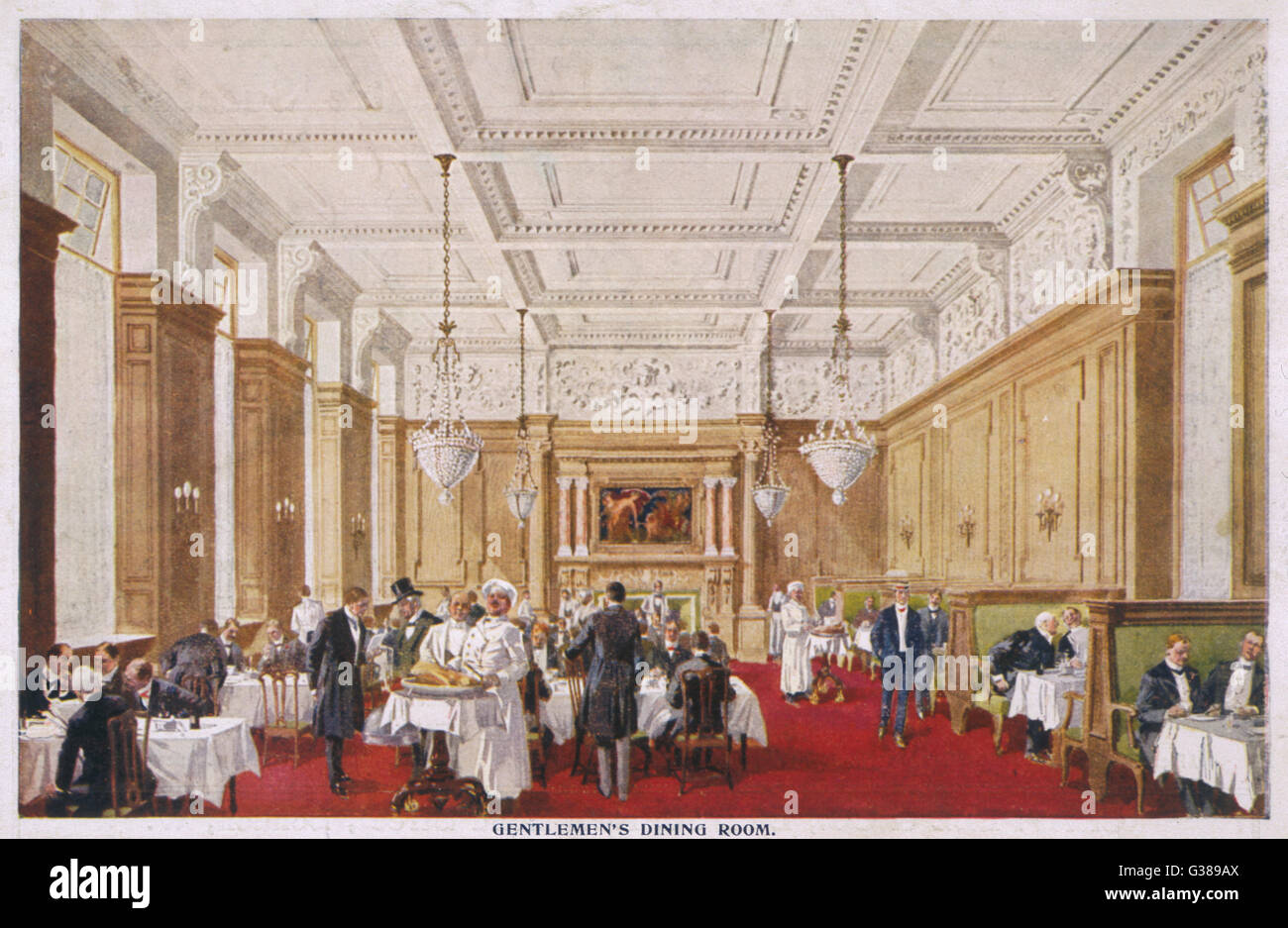 DINNER AT SIMPSONS C1905 Stock Photo
