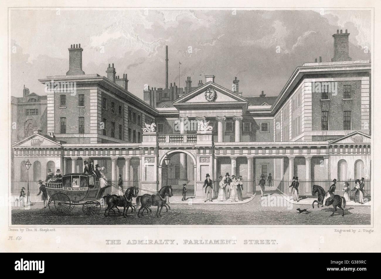 Whitehall, 1830 Stock Photo