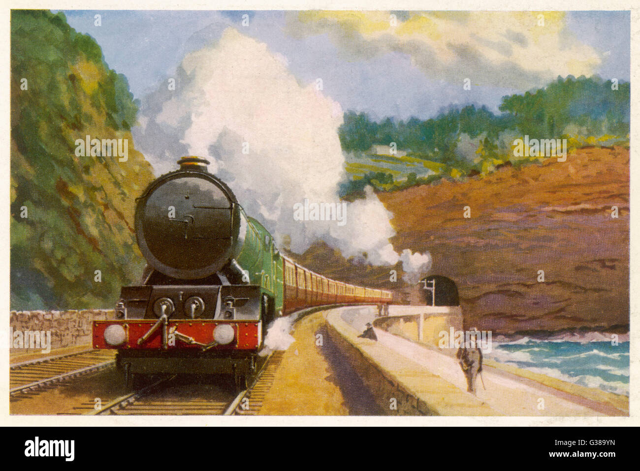 The Cornish Riviera is hauled  by a King class locomotive of  the Great Western Railway.       Date: 1930s? Stock Photo