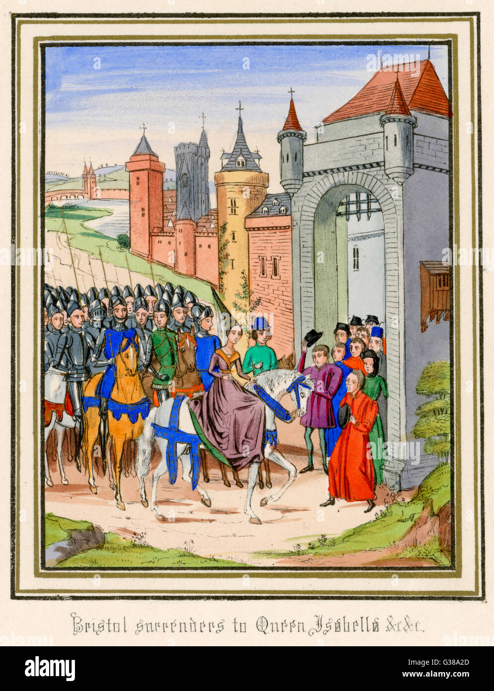 Bristol surrenders to Queen  Isabella         Date: 1327 Stock Photo