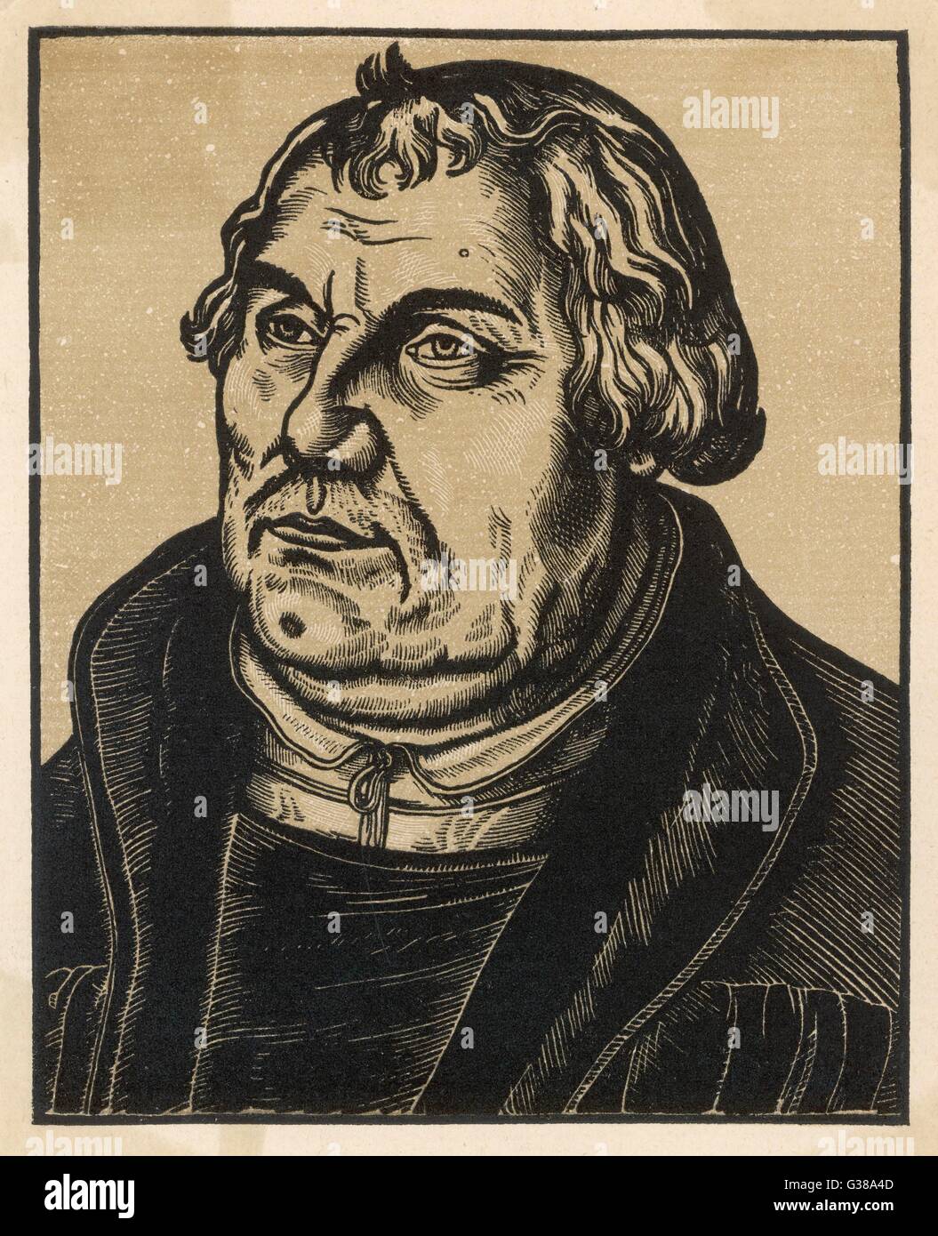 LUTHER WOODCUT Stock Photo