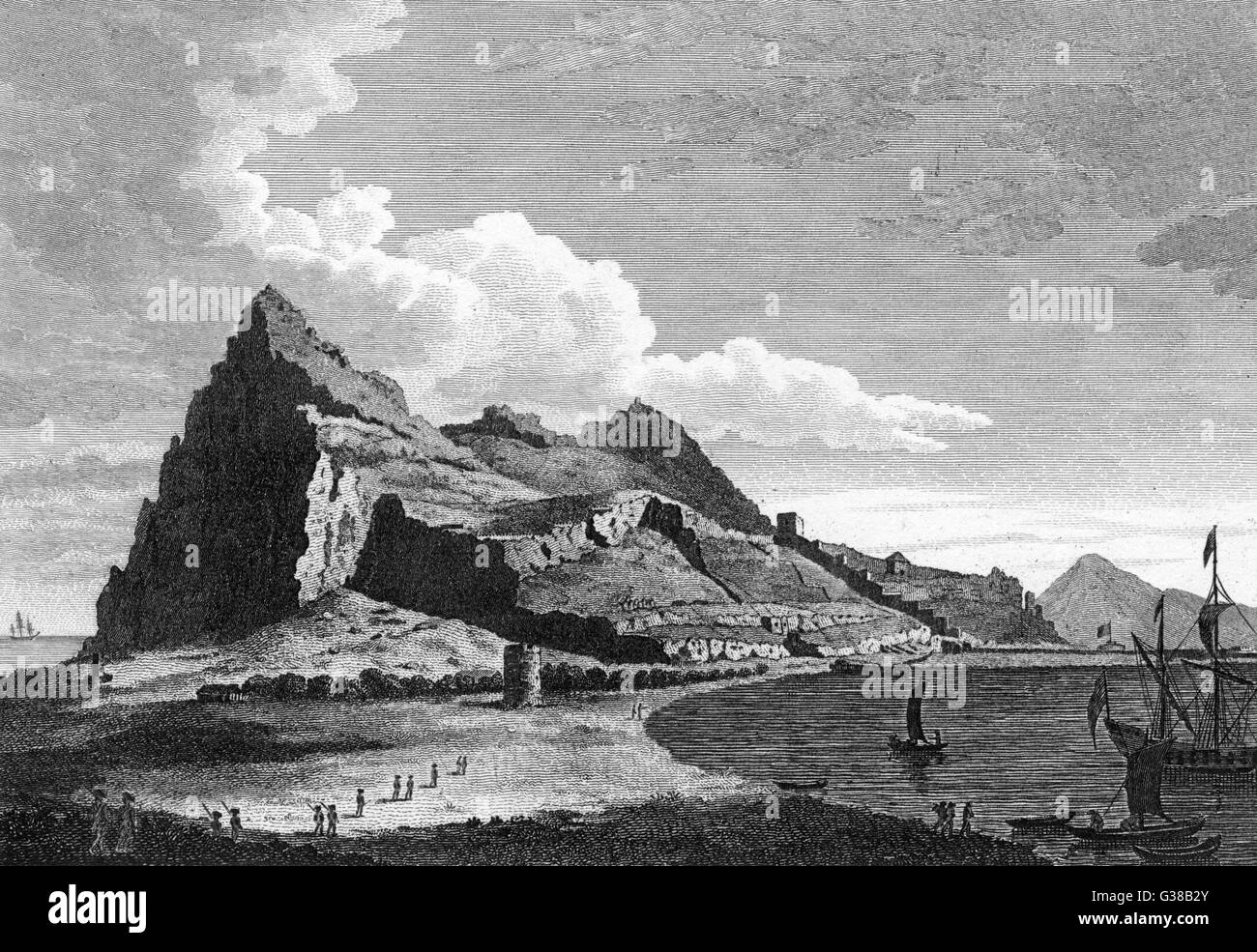 The gibraltar rock Black and White Stock Photos & Images - Alamy