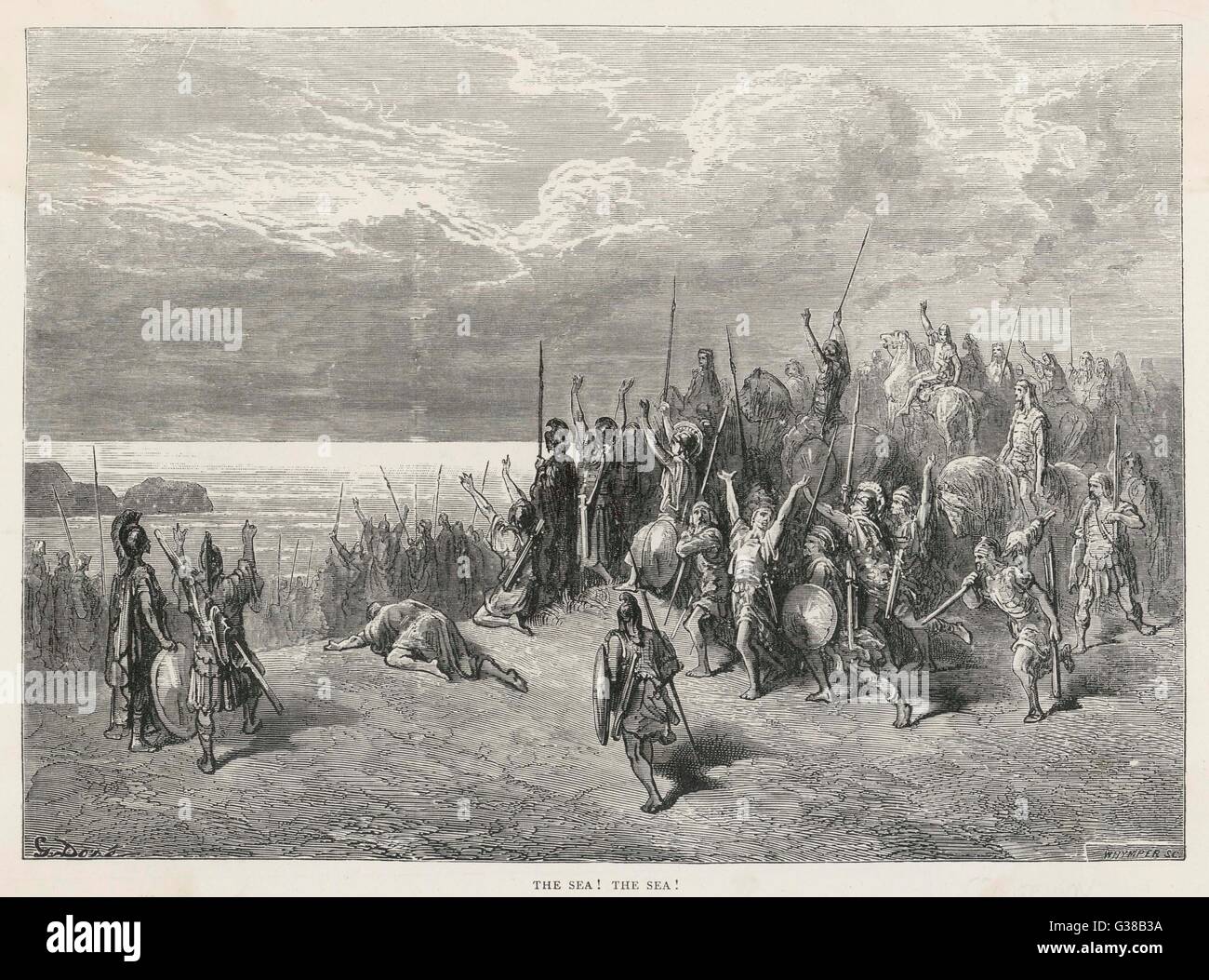 Xenophon, retreating into  Persia, reaches the Black Sea.         Date: 400 BC Stock Photo