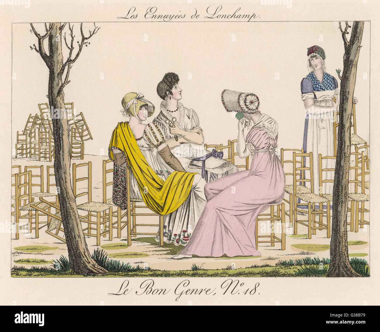 Les Ennuyees De Longchamp Three Bored Ladies Sit In The Gardens At 