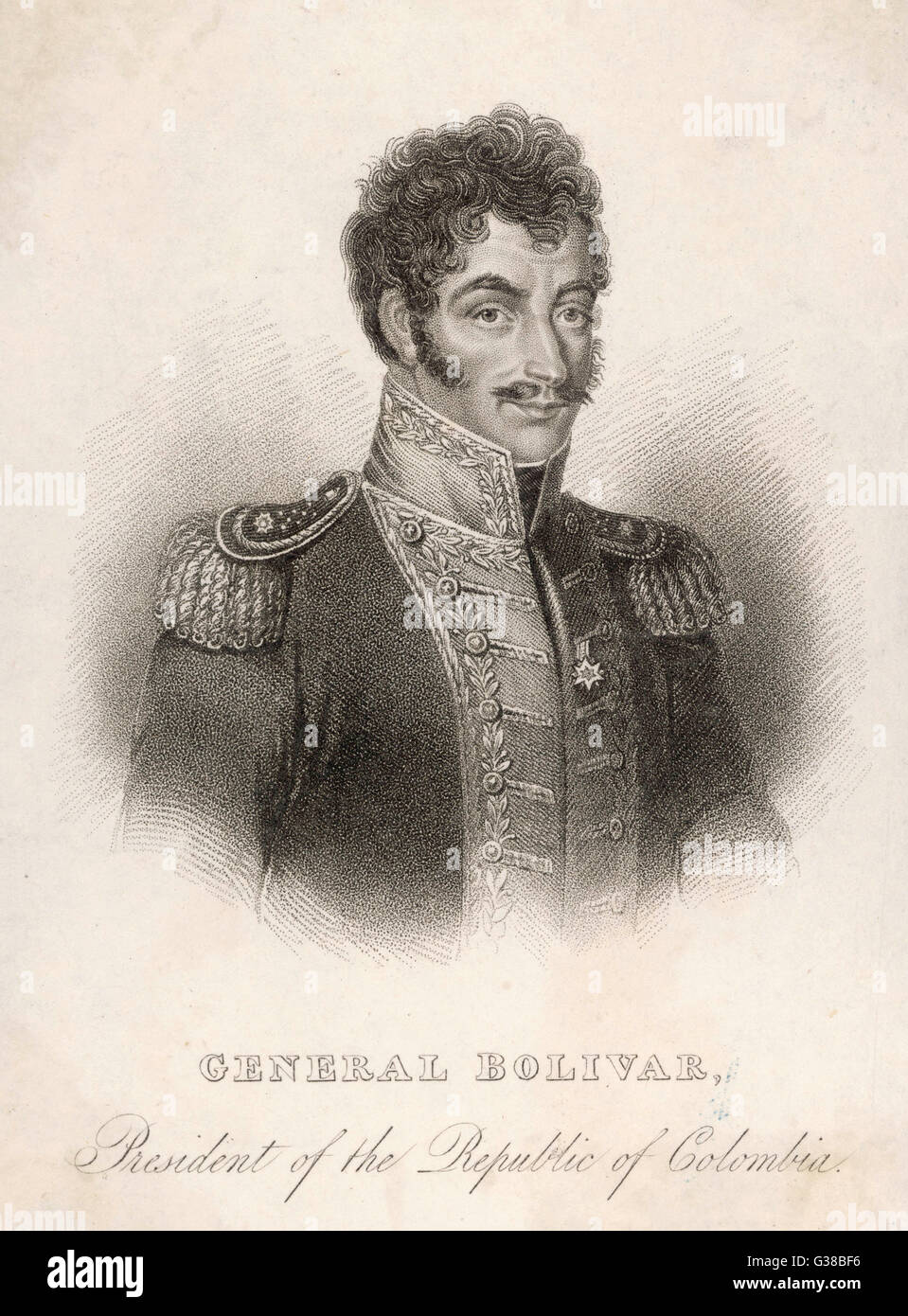SIMON BOLIVAR South American soldier and statesman President of Colombia ;  known as 'the Liberator' Date: 1783 - 1830 Stock Photo - Alamy