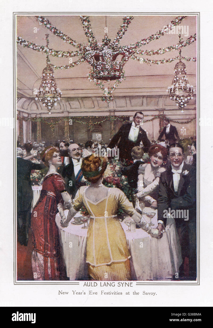 New Year's Eve at the Savoy Hotel 1912 Stock Photo