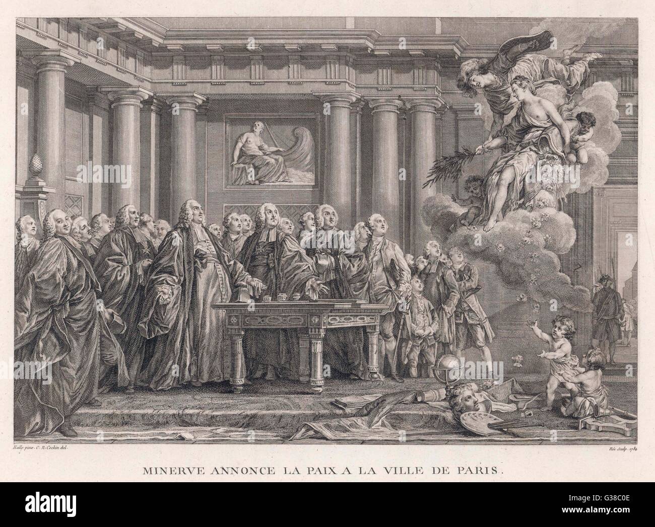 Allegory of the Treaty of Aix-la-Chapelle Stock Photo