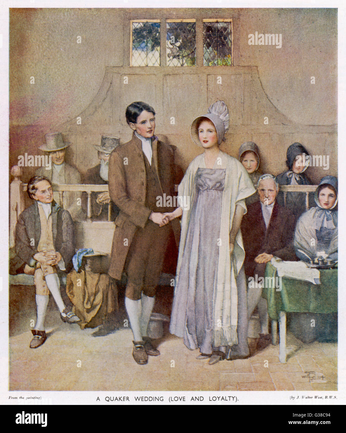A QUAKER WEDDING         Date: early 19th century Stock Photo