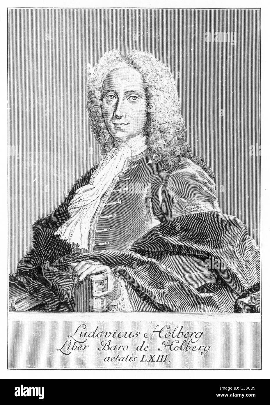 BARON LUDWIG HOLBERG  Regarded as the founder of  both Norwegian and Danish  Literature      Date: 1684 - 1754 Stock Photo