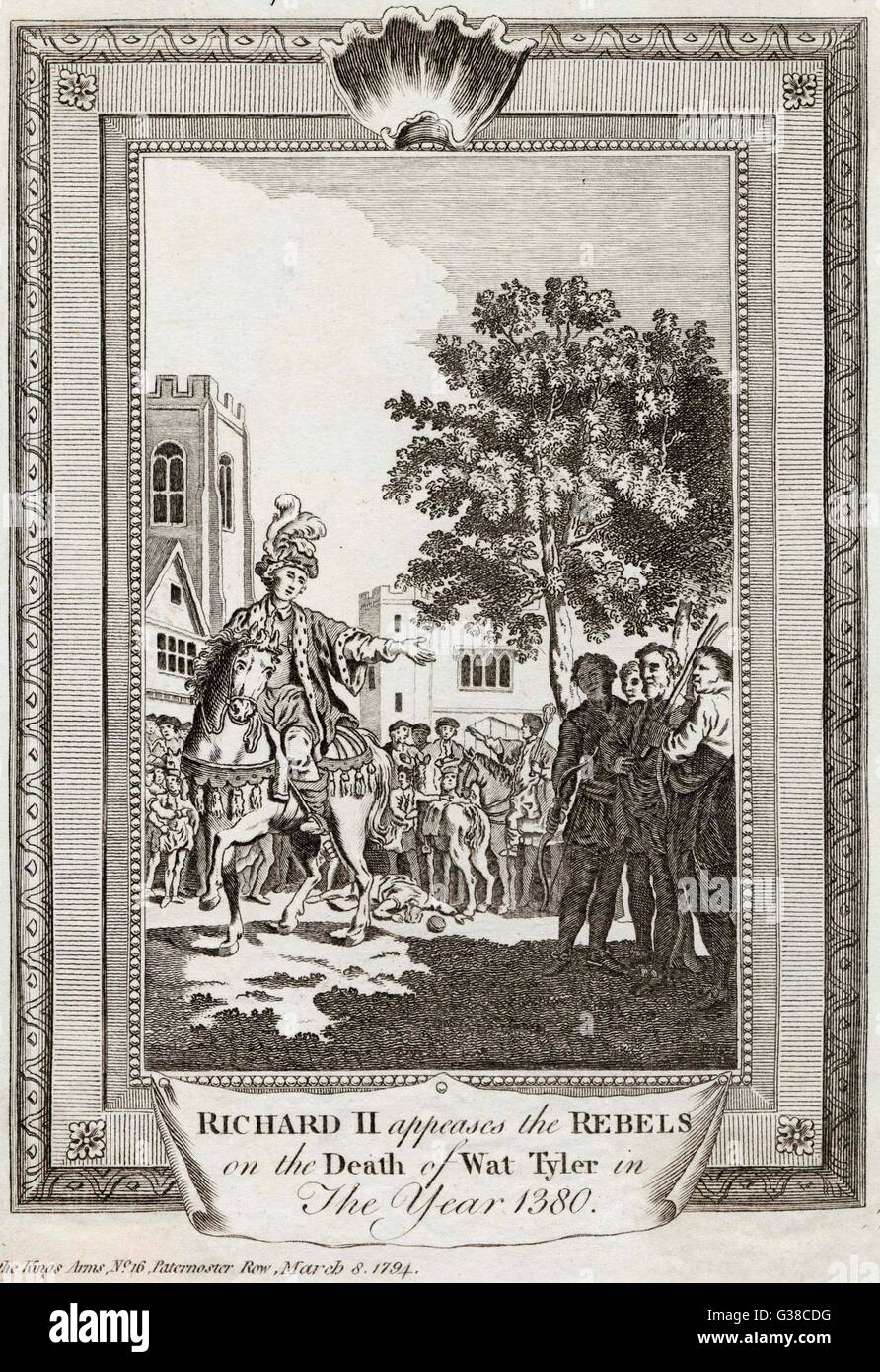 King Richard II and the Peasants Revolt Stock Photo