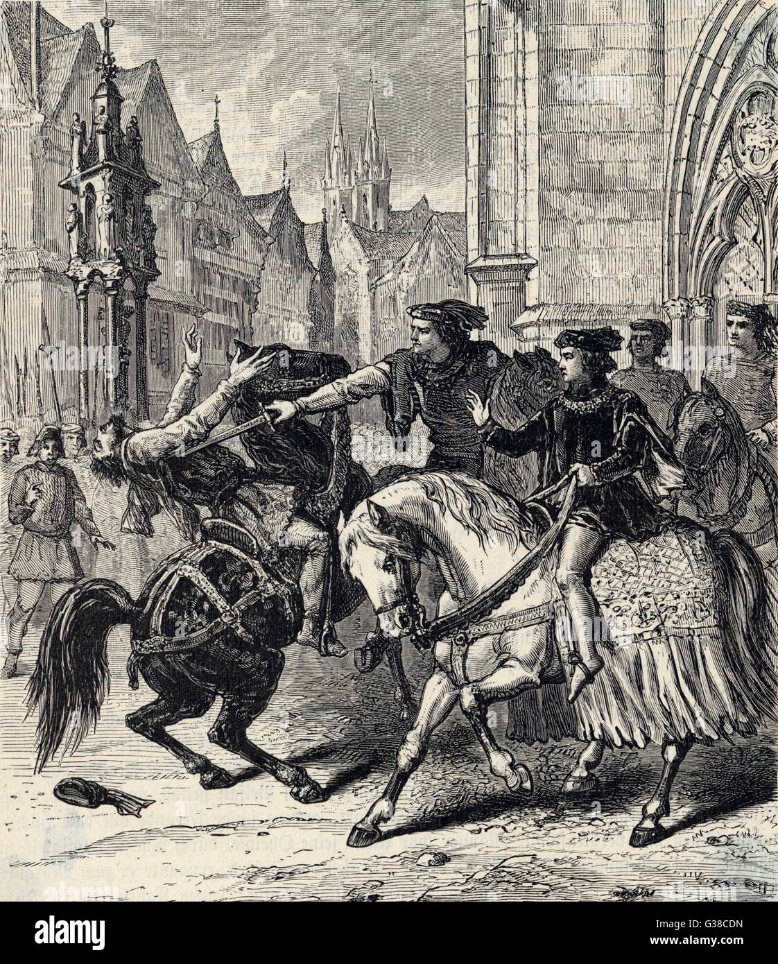 King Richard II and the Peasants Revolt Stock Photo