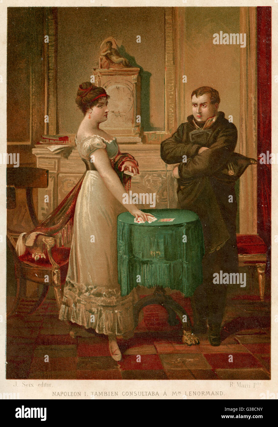 Napoleon consults the celebrated fortune-teller, Madame Lenormand, who  accurately foresees his destiny Date: circa 1805 Stock Photo - Alamy