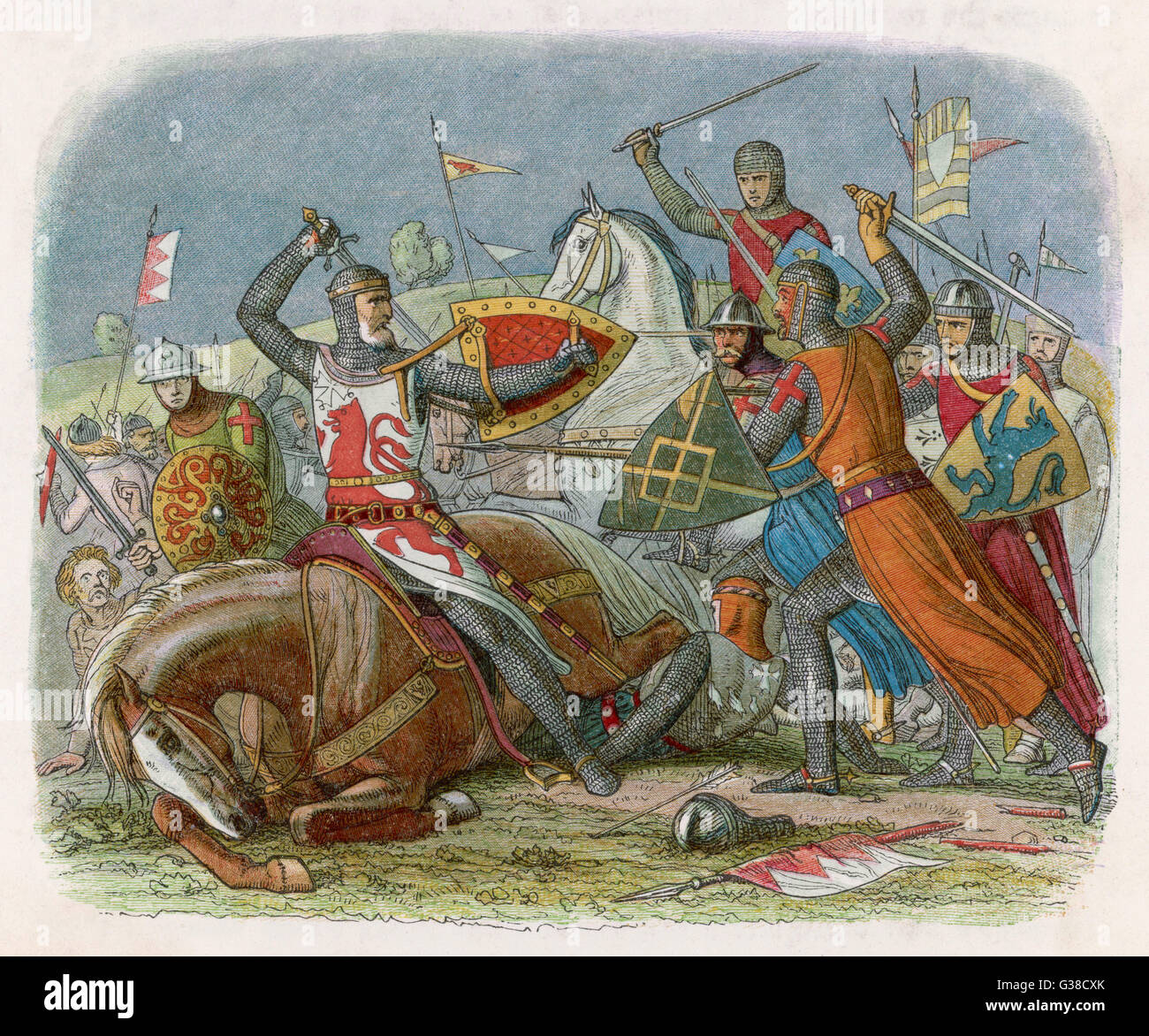 Simon de Montfort is killed at  the Battle of Evesham         Date: 4 August 1265 Stock Photo
