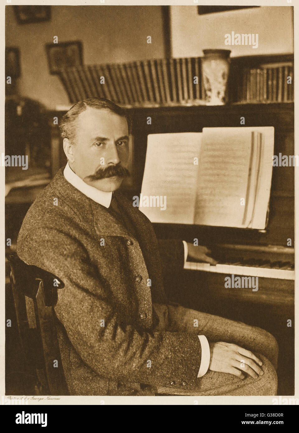 EDWARD ELGAR  Composer at the piano, c1911.        Date: 1857 - 1934 Stock Photo