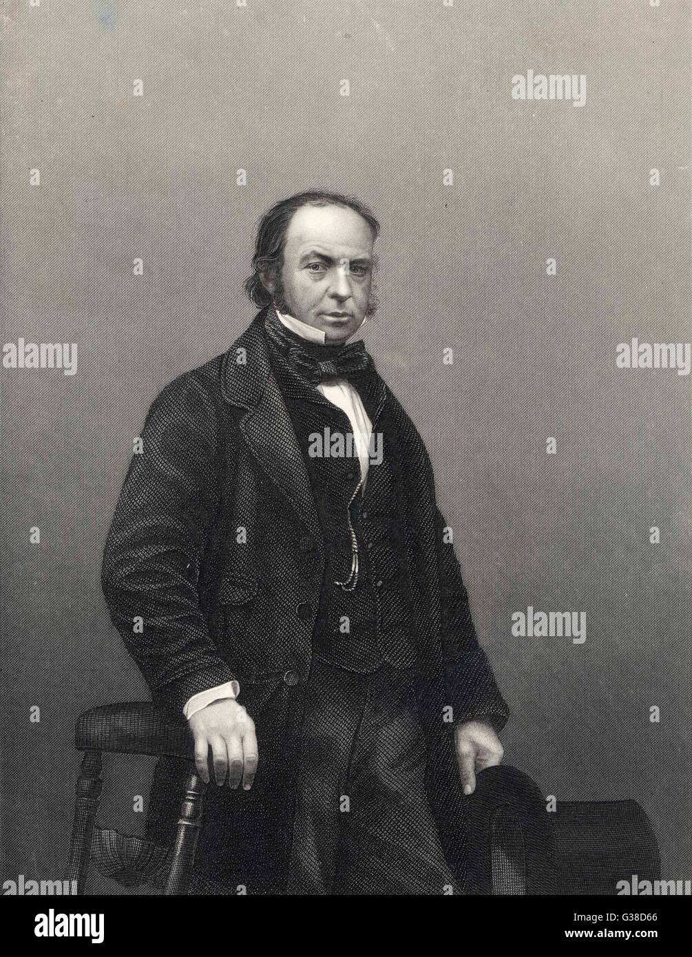 ISAMBARD KINGDOM BRUNEL  Designer and builder of  railroads, bridges, tunnels,  steamships, docks &amp;c.       Date: 1806 - 1859 Stock Photo