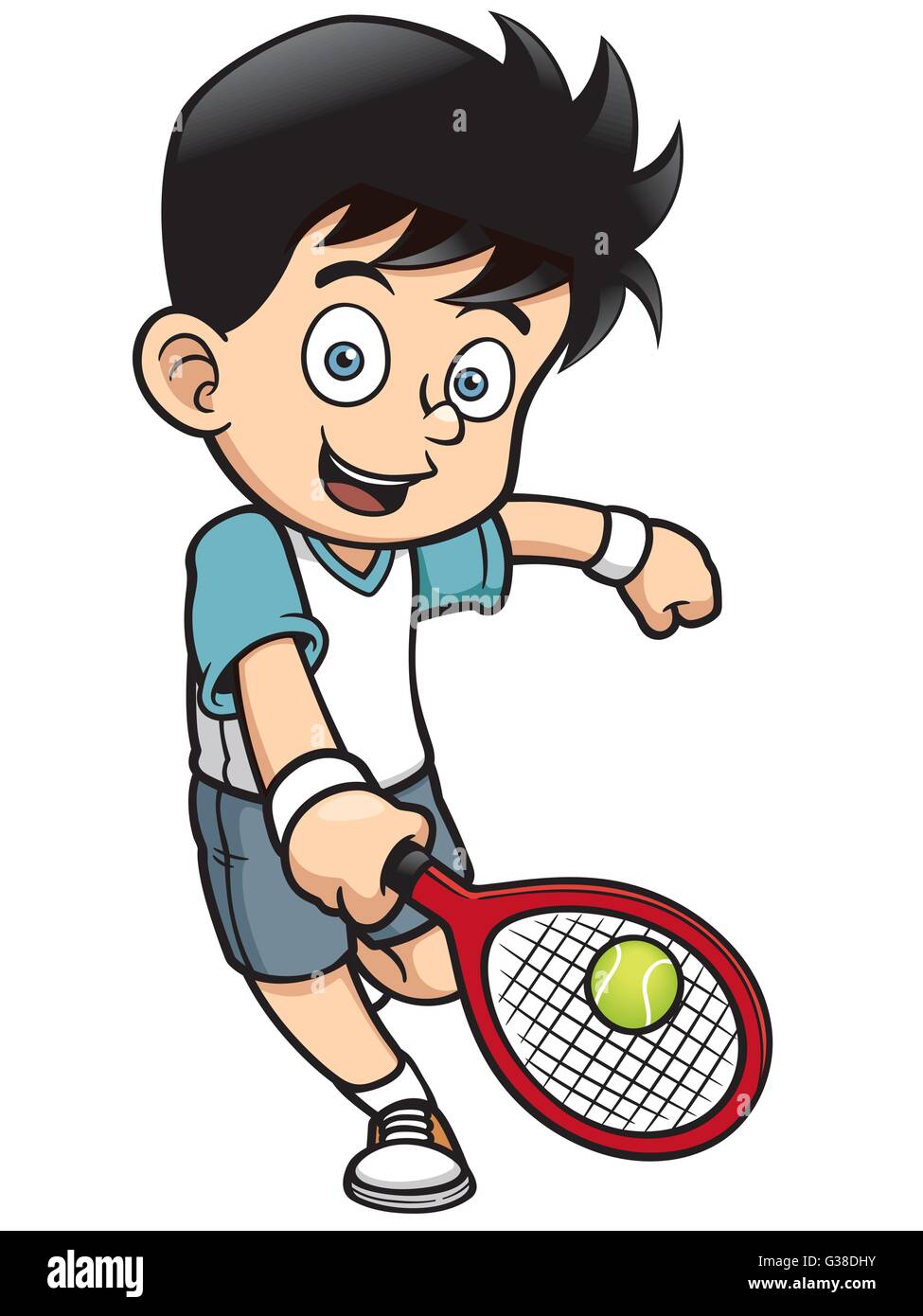 Vector illustration of Cartoon Tennis Player Stock Vector Image & Art