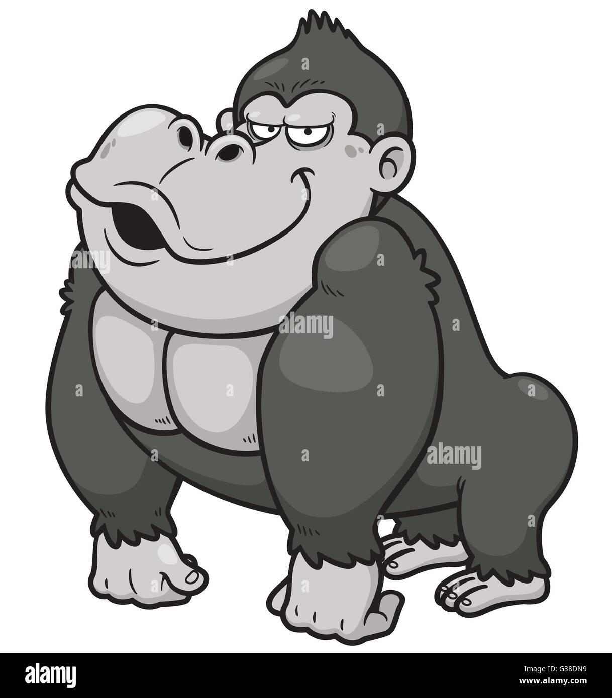Vector illustration of Gorilla Cartoon Stock Vector