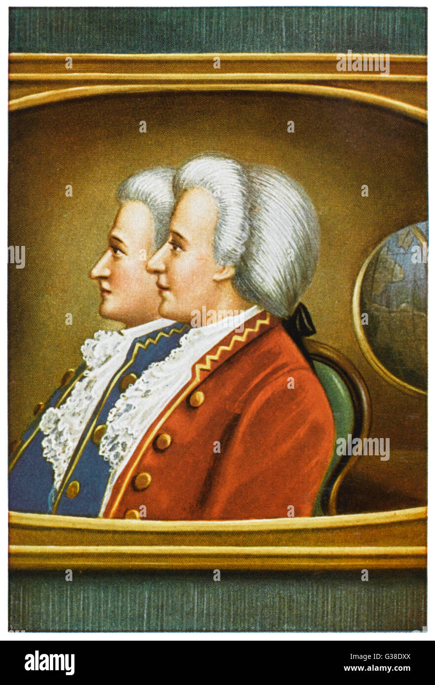 JACQUES-ETIENNE and JOSEPH- MICHEL MONTGOLFIER,  French aviation pioneers       Date: 1780s Stock Photo