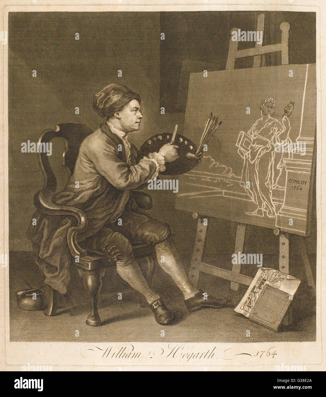 Artist seated at easel hi-res stock photography and images - Alamy
