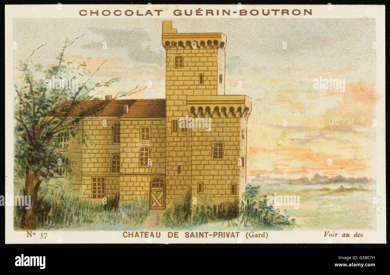 Chateau de Saint-Privat (Gard)        Date: circa 1890 Stock Photo