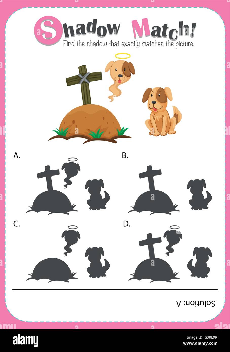 Game template for shadow matching dogs illustration Stock Vector Image ...