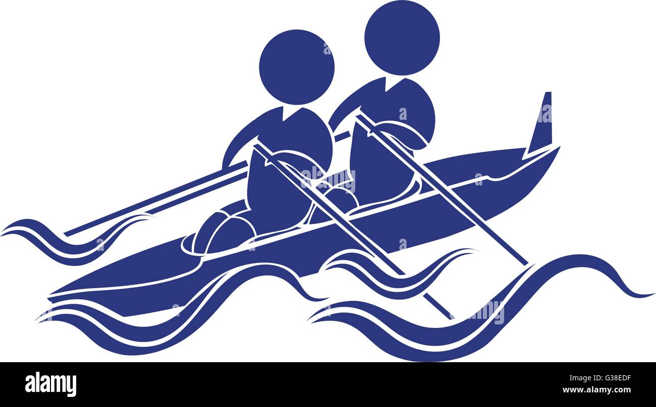 Sport icon design for kayaking in blue illustration Stock Vector Image ...