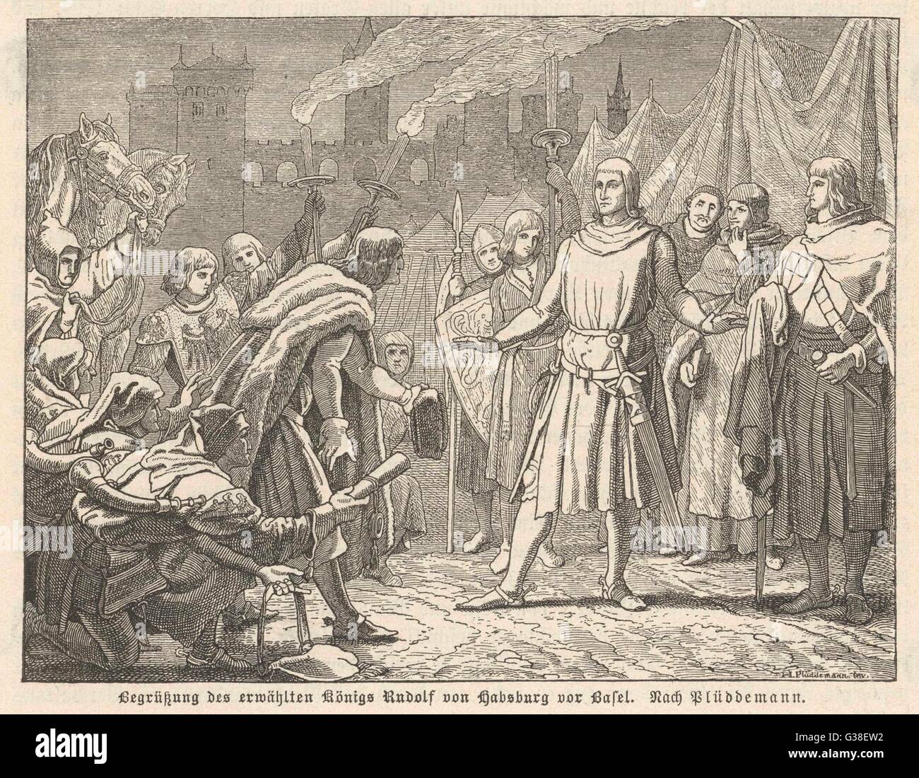 Rudolf von Hapsburg (1218- 1291) is elected Holy Roman  Emperor        Date: 1273 Stock Photo