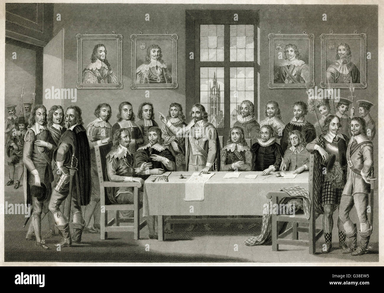 Charles I at Newcastle, 1647 Stock Photo