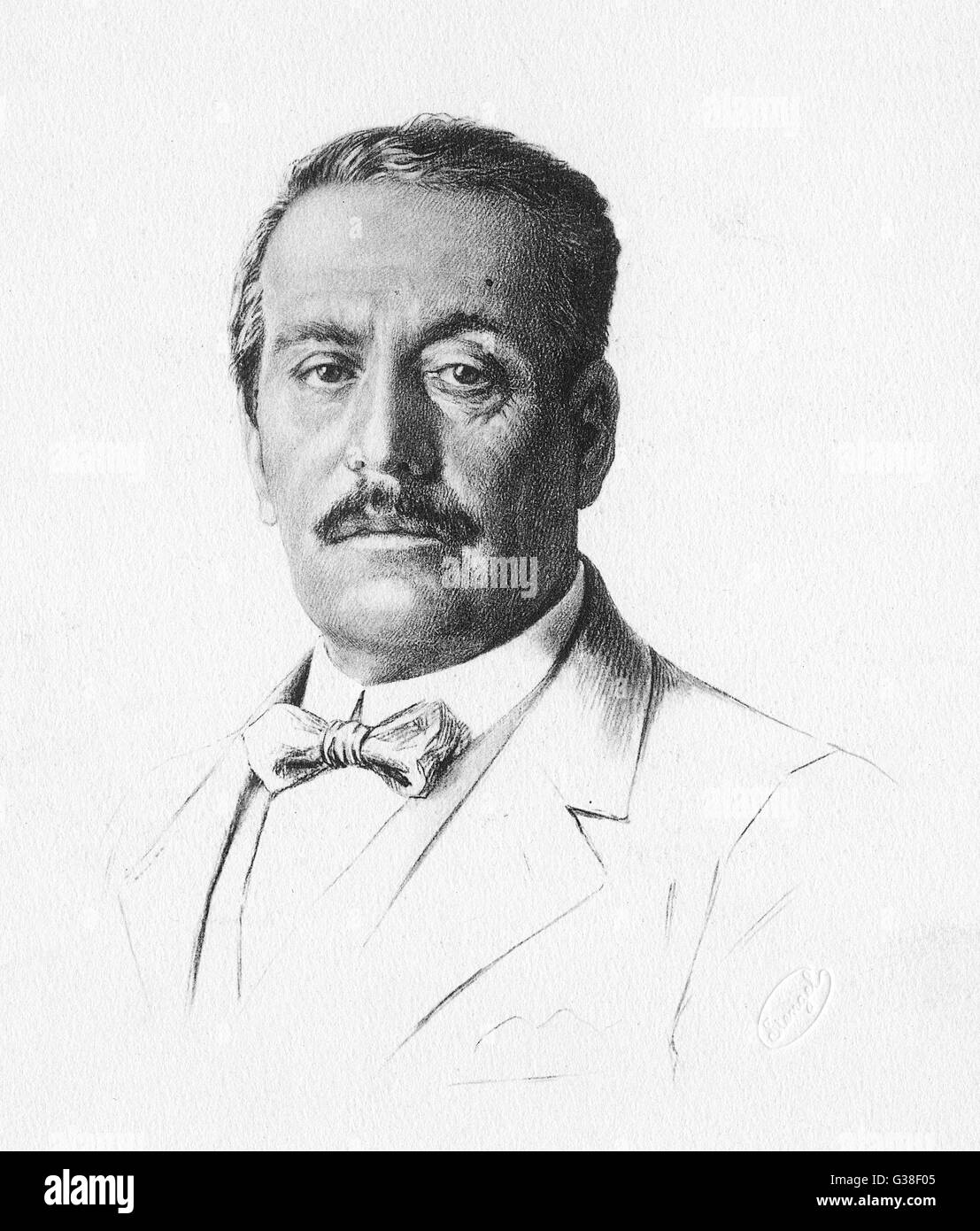GIACOMO PUCCINI  Italian opera composer in  later life        Date: 1858 - 1924 Stock Photo