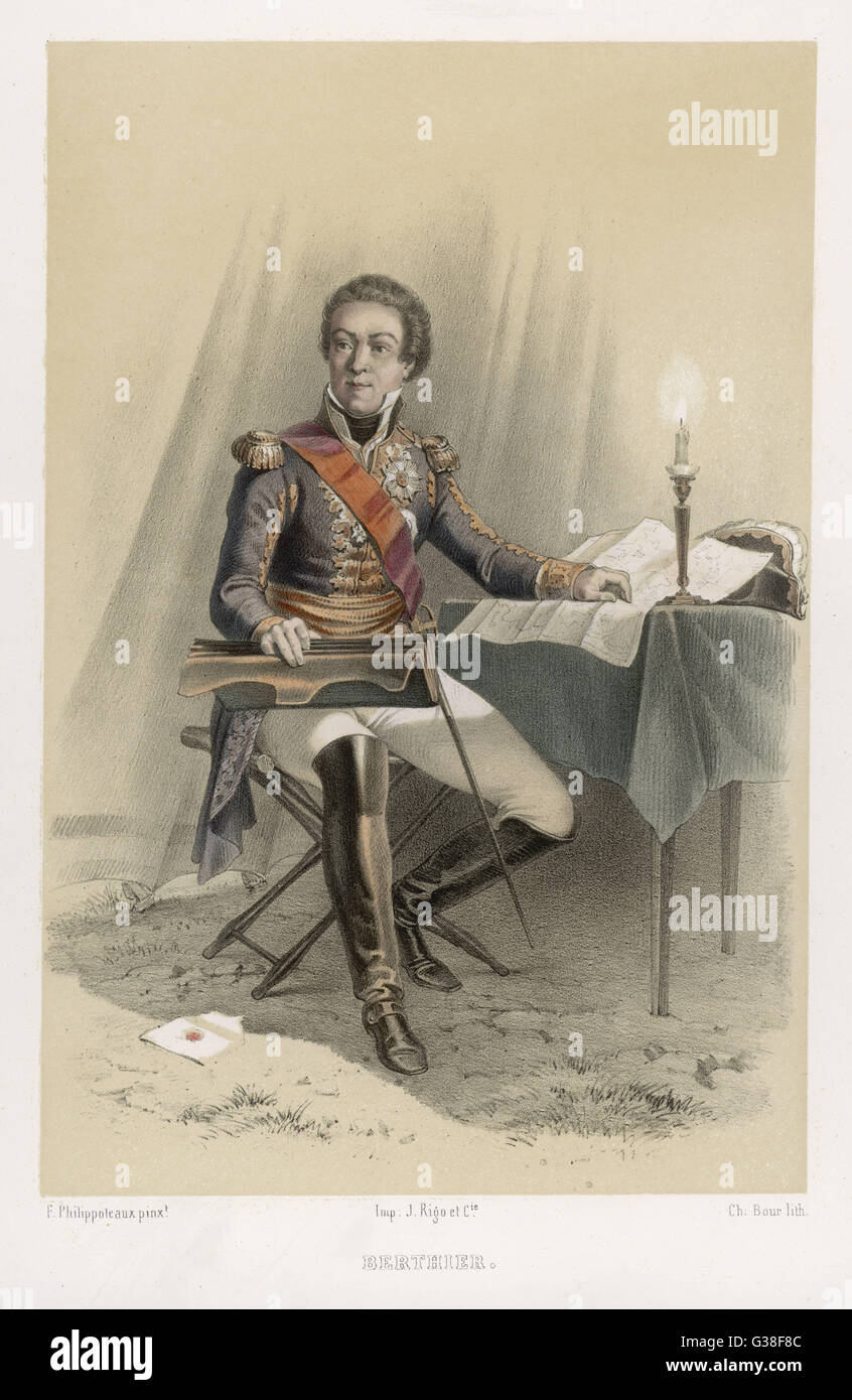 LOUIS ALEXANDRE BERTHIER Prince de Neuchatel and  de Wagram French soldier        Date: 1753 - 1815 Stock Photo