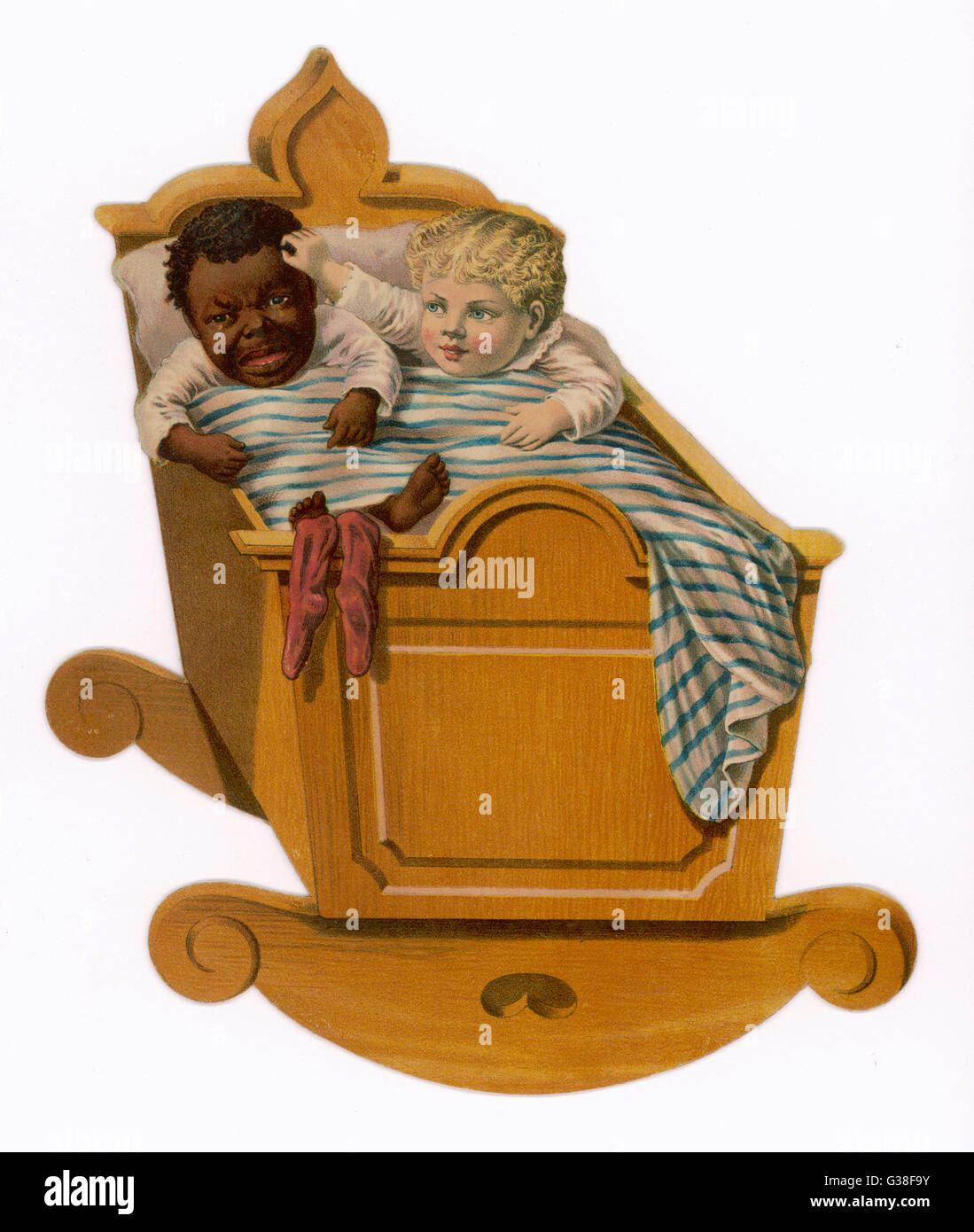 Black - White Child - Crib Stock Photo