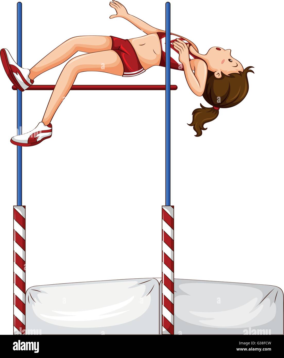 Female athlete doing high jump illustration Stock Vector Image & Art - Alamy
