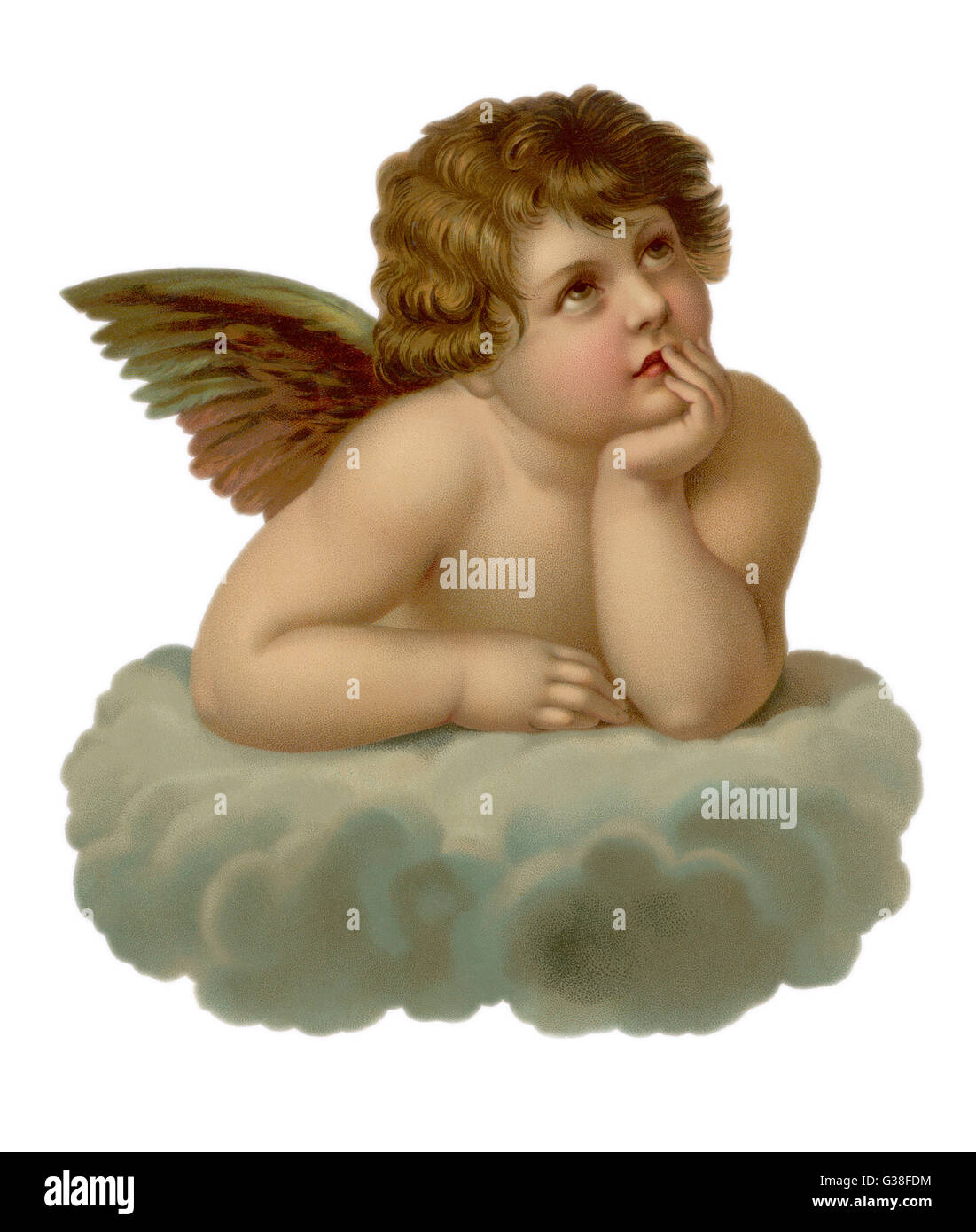 cherub looking to the right         Date: 19th century Stock Photo