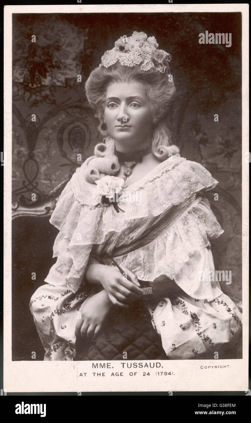 MADAME MARIE TUSSAUD the Swiss wax model maker at the age of 24, in the
