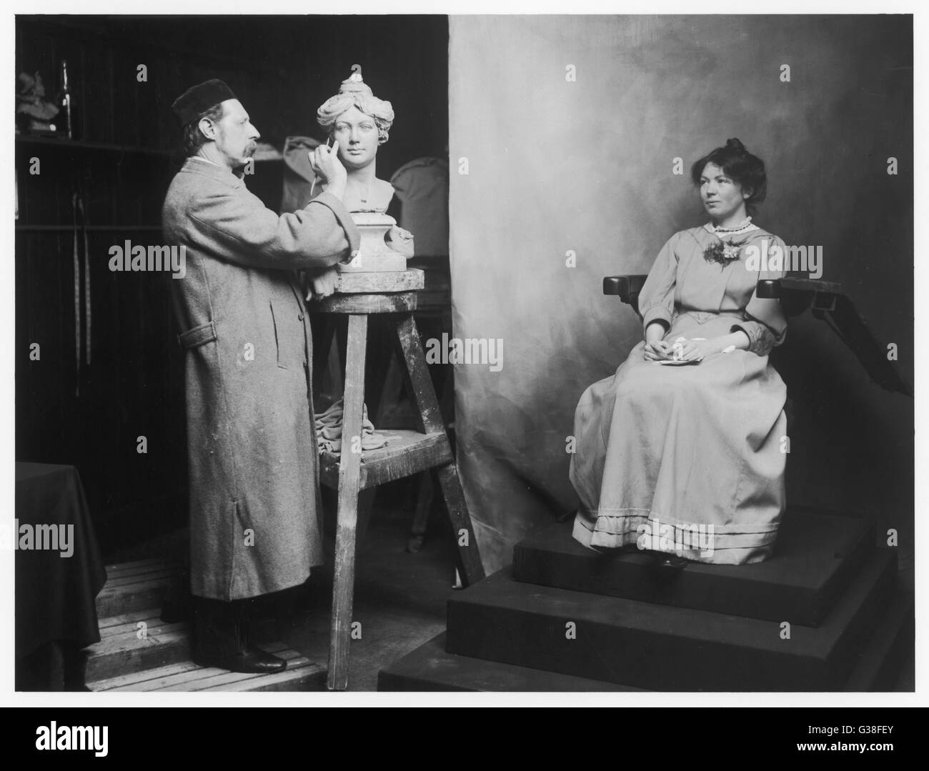 Christabel Pankhurst models for Madame Tussauds Stock Photo - Alamy