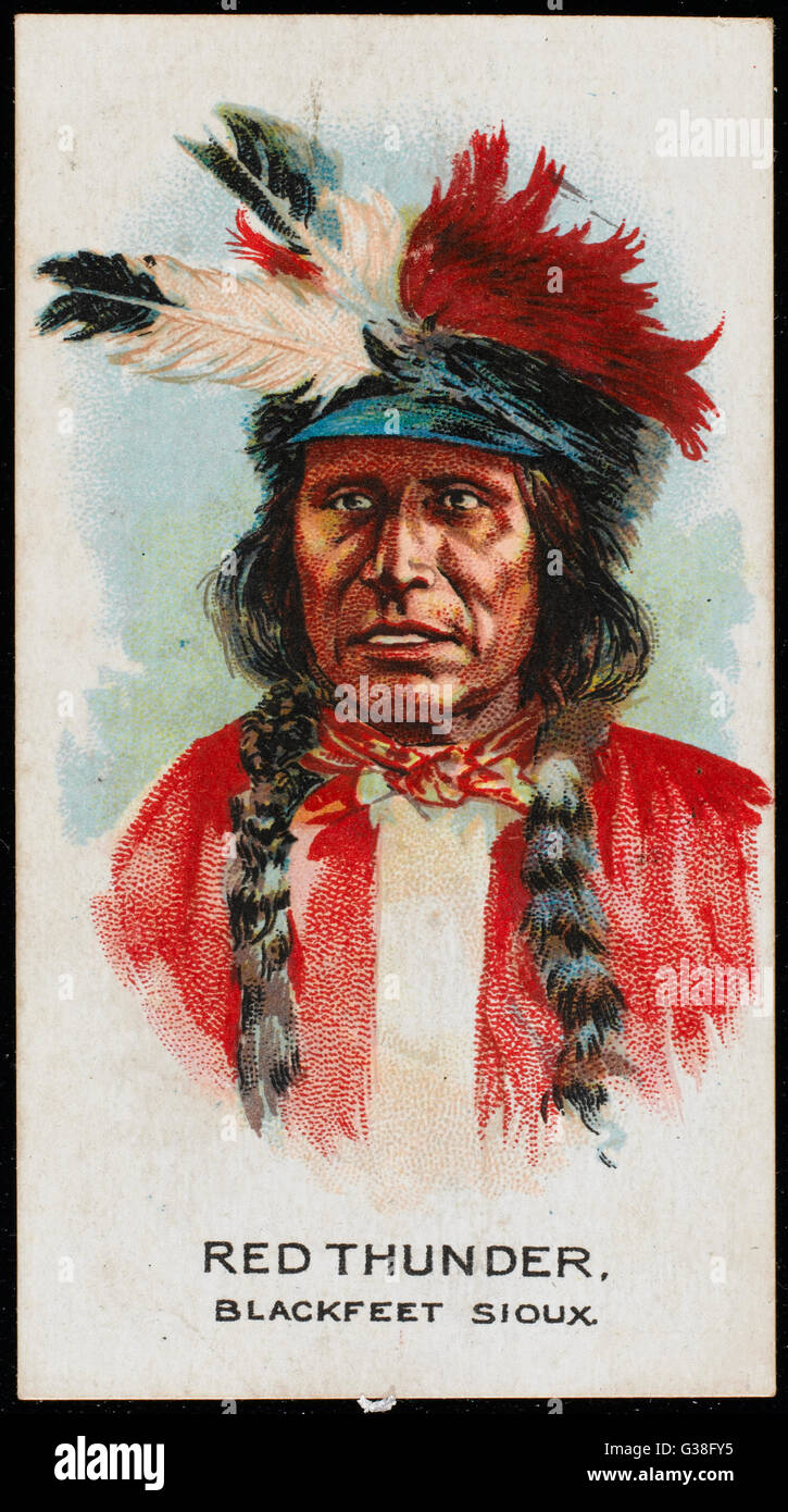 Red Thunder Chief of the Blackfoot Sioux tribe Date early 20th century Stock Photo Alamy