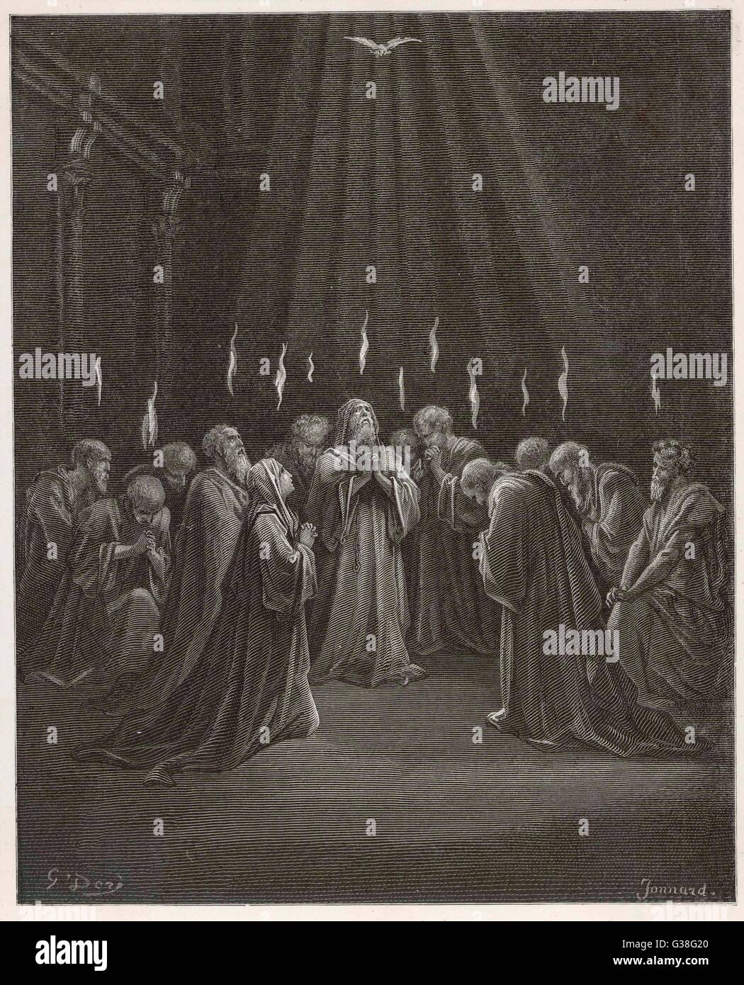 The Holy Spirit descends on the apostles, and their associates ('a ...