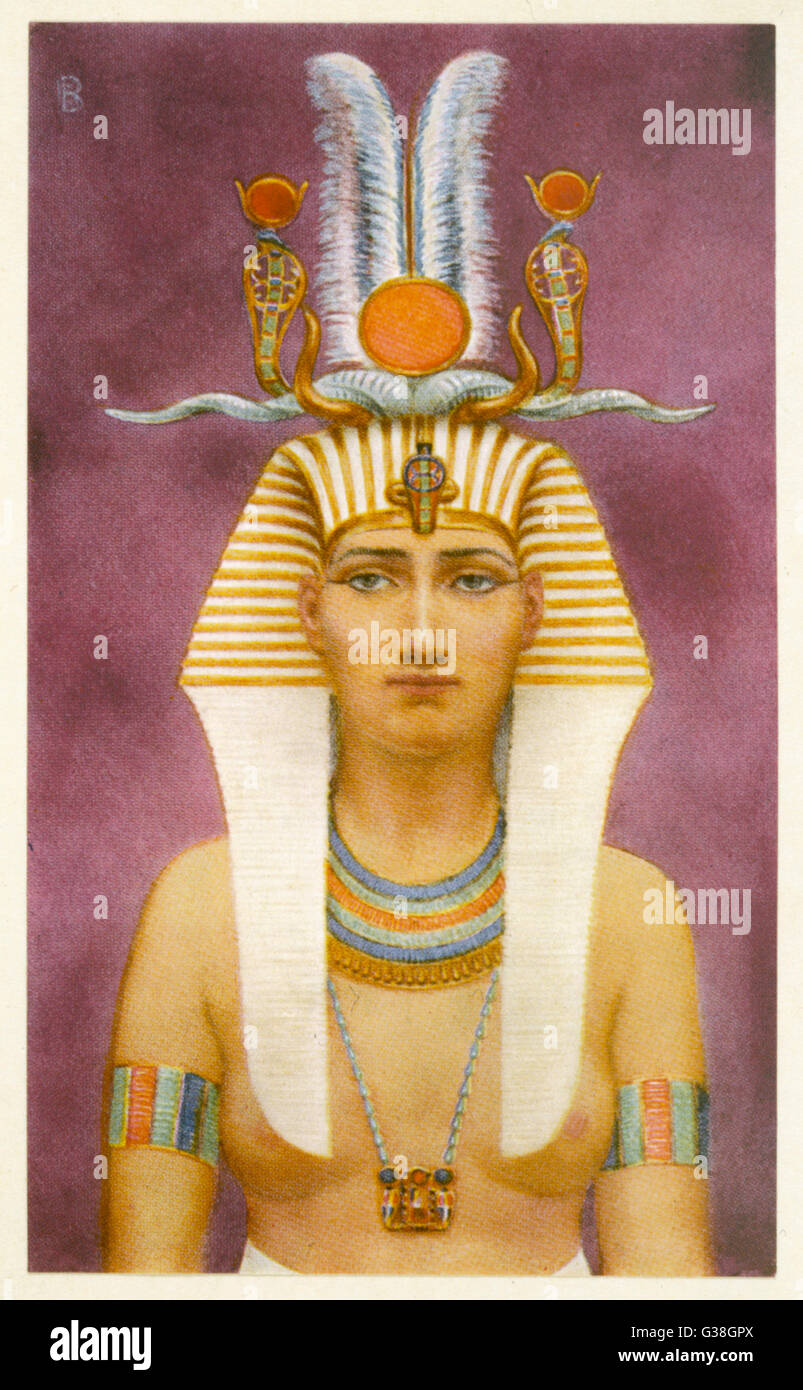 HATSHEPSUT wife of Tuthmosis II,  ruthlessly ambitious, regent  for her stepson Tuthmosis III,  whose throne she usurped (18th dynasty)     Date: reigned 1505 - 1483 BC Stock Photo