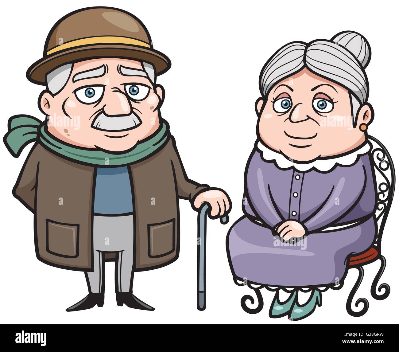 Vector illustration of Senior couple Stock Vector