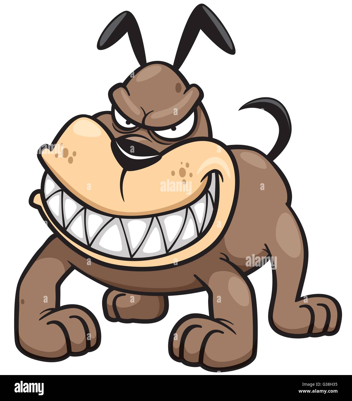 Scared Cartoon Dog Face Expression Vector Stock Vector