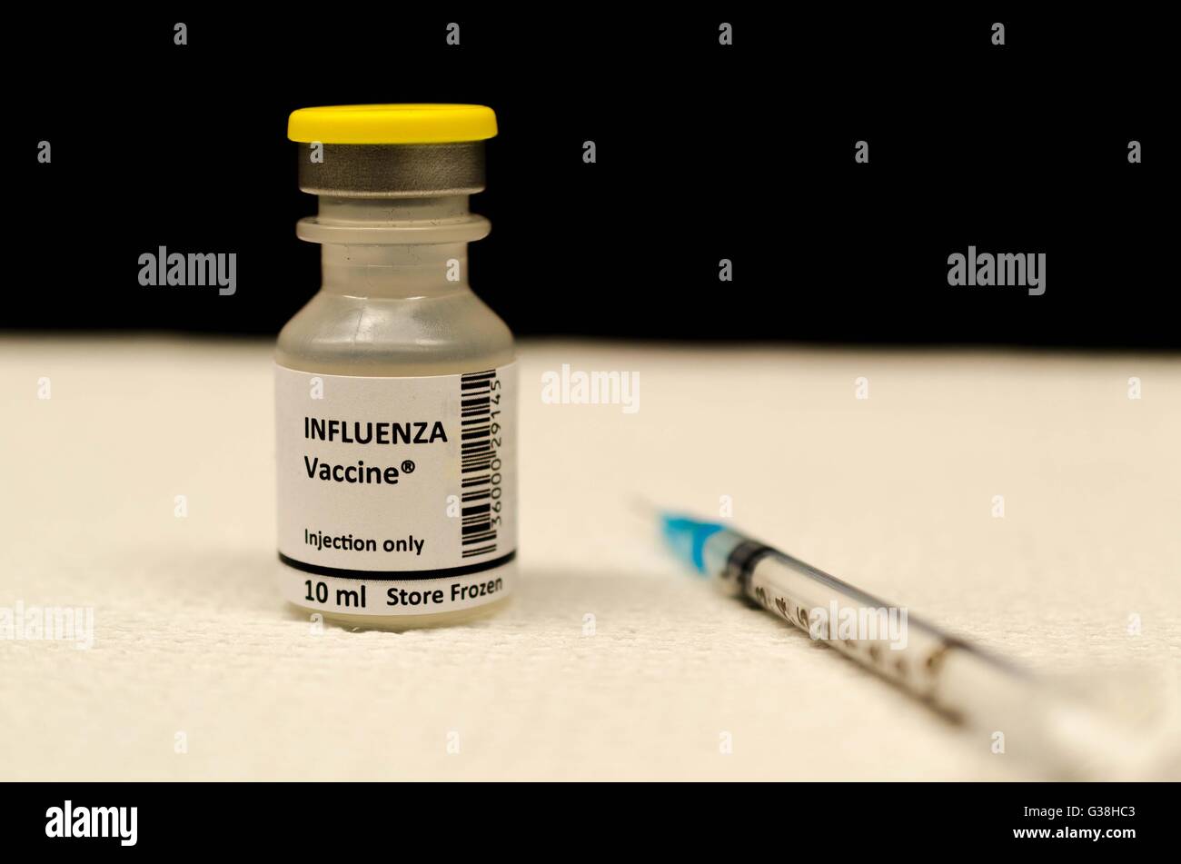Flu shot and influenza vaccine Stock Photo