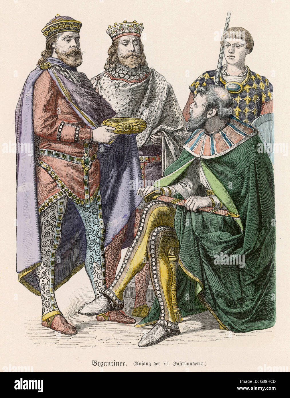 Byzantine Costume - 6th century - Men Stock Photo