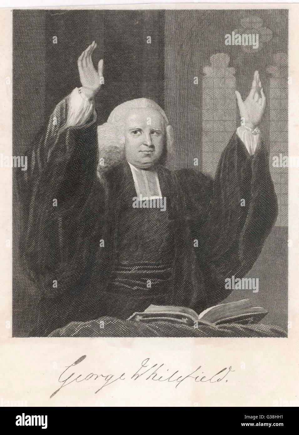 GEORGE WHITEFIELD  Methodist preacher depicted in the act of preaching      Date: 1714 - 1770 Stock Photo