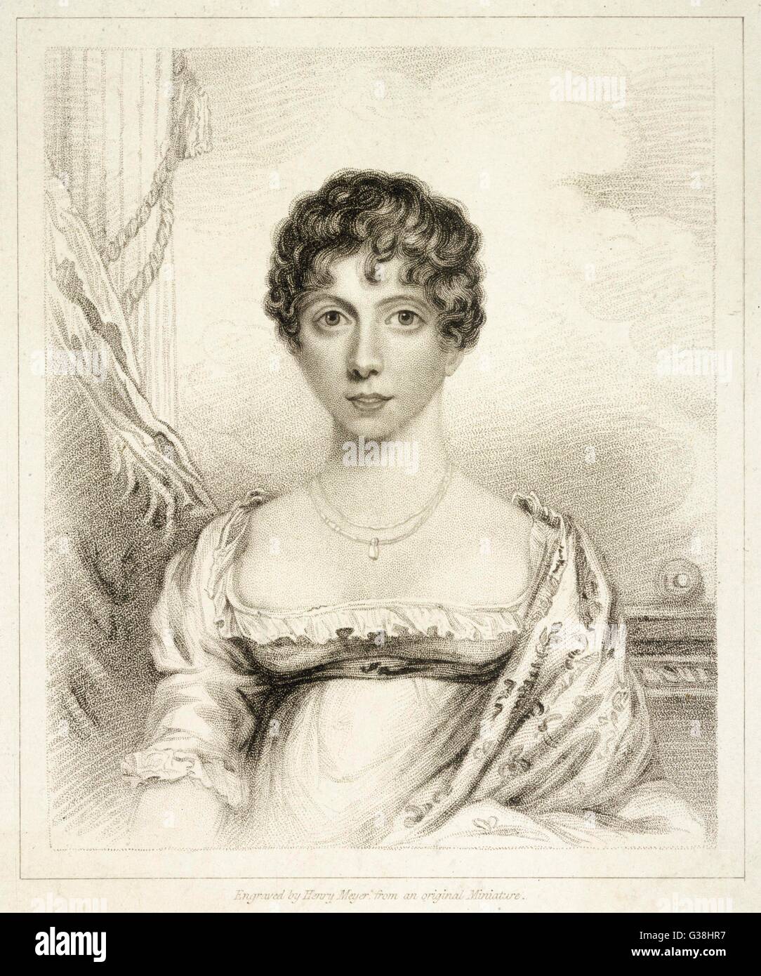LADY CAROLINE LAMB nee Ponsonby : wife of William  Lamb (later viscount  Melbourne) : writer, fervent  admirer of Byron for love of  whom she became insane     Date: 1785 - 1828 Stock Photo