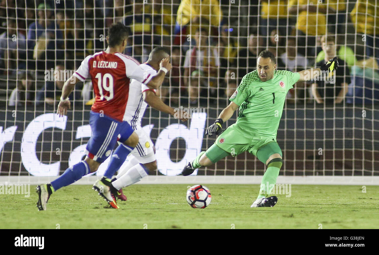 Los Angeles, California, USA. 7th June, 2016. Colombia goalkeeper David Ospina #1 in actions during the Copa America soccer match between Colombia and Paraguay at Rose Bowl in Pasadena, California, June 7, 2016. Colombia won 2-1. © Ringo Chiu/ZUMA Wire/Alamy Live News Stock Photo